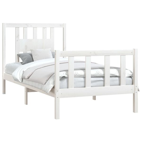 vidaXL Estructura de cama sin colchón madera de pino blanca 90x200 cm