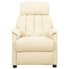 vidaXL Sill&oacute;n elevable cuero sint&eacute;tico crema