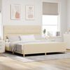 vidaXL Estructura de cama con cabecera Crema 200 x 200 cm tela
