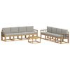 vidaXL Conjunto de sof&aacute;s de exterior 9 uds. Blanco y Gris Claro