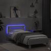 vidaXL Estructura de cama con cabecero y luces LED blanco 75x190 cm