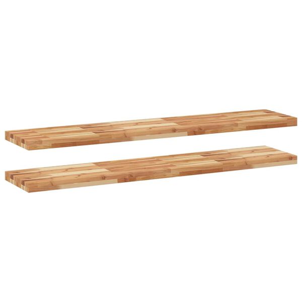 vidaXL Estante flotante 2 uds madera acacia acabado aceite 160x30x4 cm