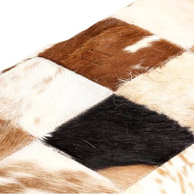 vidaXL Banco de retales Patchwork cuero auténtico cabra marrón 160 cm