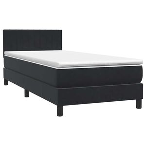 vidaXL Cama box spring con colch&oacute;n cuero sint&eacute;tico negro 90x210 cm