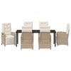 vidaXL Conjunto de Comedor de Jard&iacute;n 7 pcs Beige rat&aacute;n sint&eacute;tico