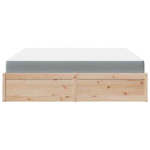 vidaXL Cama con colch&oacute;n madera maciza de pino 180x200 cm