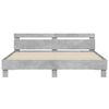 vidaXL Cama con cabecero madera ingenier&iacute;a gris hormig&oacute;n 200x200 cm