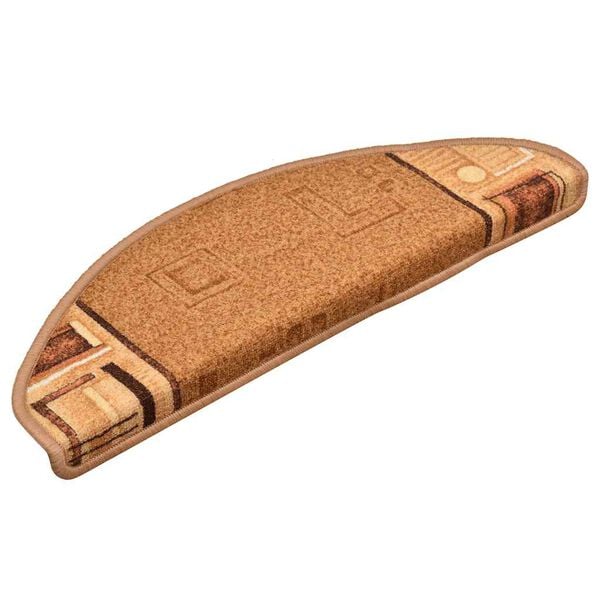 vidaXL Alfombrillas de escalera autoadhesivas 5 uds beige 65x21x4 cm