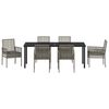 vidaXL Conjunto de Comedor de Jard&iacute;n 7 pcs Gris rat&aacute;n sint&eacute;tico