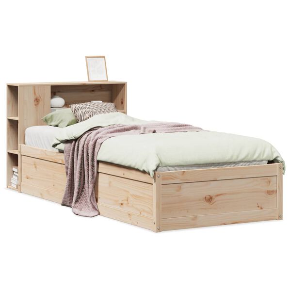 vidaXL Estructura de cama sin colchón madera maciza pino 75x190 cm