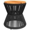 vidaXL Mesa de centro base de alambre madera acacia negro &Oslash; 45x44 cm