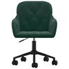 vidaXL Silla de oficina giratoria de terciopelo verde oscuro
