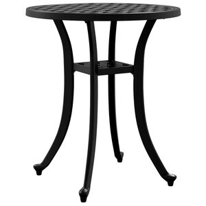 vidaXL Mesa de jard&iacute;n aluminio fundido negro &Oslash;48x53 cm