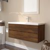 vidaXL Mueble de ba&ntilde;o con lavabo madera contrachapada marr&oacute;n roble