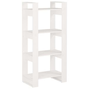 vidaXL Estanter&iacute;a/divisor espacios madera maciza blanco 60x35x125 cm