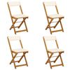 vidaXL Sillas Bistro de Exterior 4 uds. Blanco Crema