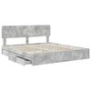 vidaXL Cama con almacenamiento con cabecera Gris Concreto 200 x 200 cm