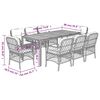 vidaXL Set comedor jard&iacute;n 9 pzas y cojines rat&aacute;n sint&eacute;tico gris