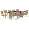 vidaXL Conjunto de Comedor de Jard&iacute;n 11 pcs Beige rat&aacute;n sint&eacute;tico