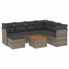 vidaXL Set de sof&aacute;s de jard&iacute;n 8 pzas y cojines rat&aacute;n sint&eacute;tico gris