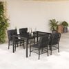 vidaXL Set de muebles jard&iacute;n 5 pzas con cojines rat&aacute;n sint&eacute;tico negro