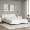vidaXL Estructura de cama Dover cuero sint&eacute;tico blanco 160x200cm