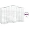 vidaXL Cestas gaviones 14 uds forma de arco hierro 200x50x120/140 cm