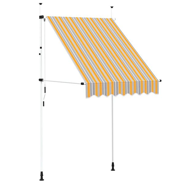 vidaXL Toldo manual retráctil 150 cm amarillo y azul rayas