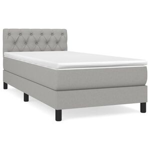 vidaXL Cama box spring con colch&oacute;n tela gris claro 80x200 cm