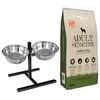 vidaXL Soporte de alimentaci&oacute;n y taz&oacute;n con comida para perros