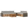 vidaXL Conjunto de sof&aacute;s de exterior 6 uds. Natural y Gris Claro