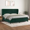 vidaXL Cama box spring con colch&oacute;n terciopelo verde oscuro 200x200 cm