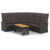 vidaXL Set de muebles de jard&iacute;n 2 pzas y cojines rat&aacute;n sint&eacute;tico negro