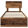vidaXL Estructura de cama con cabecera Madera vieja 90 x 190 cm