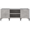 vidaXL Mueble discos madera contrachapada gris hormig&oacute;n 121x38x48 cm