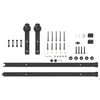 vidaXL Kit de herrajes para puertas correderas acero negro 183 cm