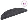 vidaXL Felpudos escalera autoadhesivos 5 uds gris oscuro 56x17x3 cm