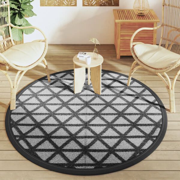 vidaXL Alfombra de exterior ARAKIL negra Ø160 cm PP