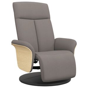 vidaXL Sill&oacute;n reclinable con reposapi&eacute;s tela gris taupe