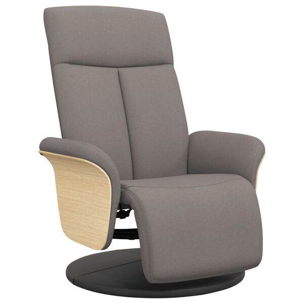 vidaXL Sill&oacute;n reclinable con reposapi&eacute;s tela gris taupe
