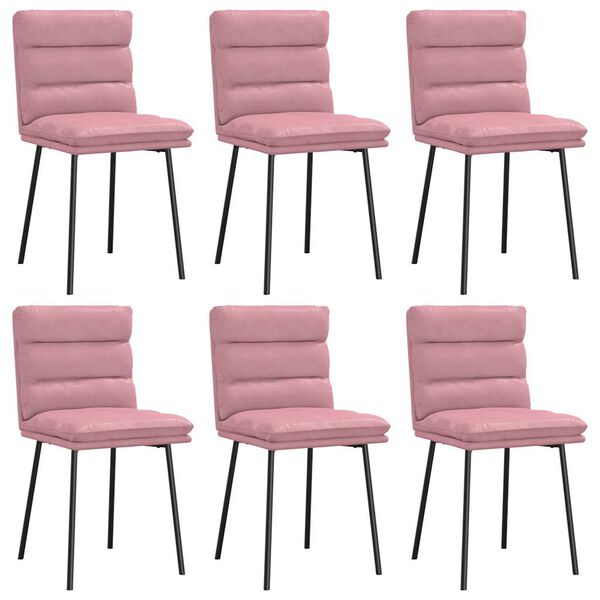 vidaXL Sillas de comedor 6 unidades terciopelo rosa