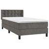 vidaXL Cama box spring con colch&oacute;n terciopelo gris oscuro 90x190 cm