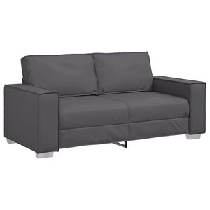 vidaXL Sof&aacute; de dos plazas Gris 180 cm Cuero sint&eacute;tico