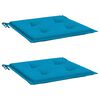 vidaXL Cojines de silla de jard&iacute;n 2 uds tela Oxford azul 50x50x4 cm