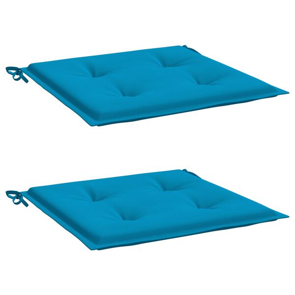 vidaXL Cojines de silla de jard&iacute;n 2 uds tela Oxford azul 50x50x4 cm