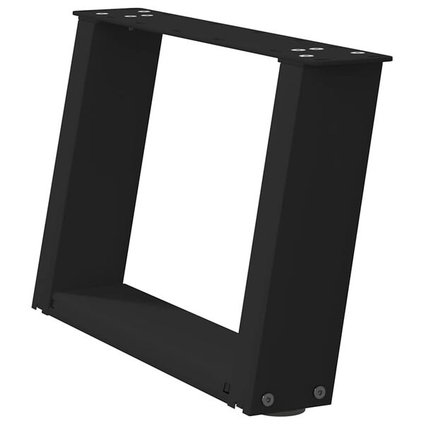 vidaXL Patas para mesa de centro en forma de U (2 unidades), color negro, 50 x (30-31) cm, acero