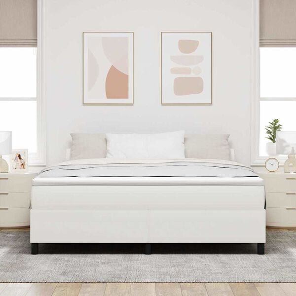 vidaXL Cama de plataforma Crema 180 x 200 cm tela