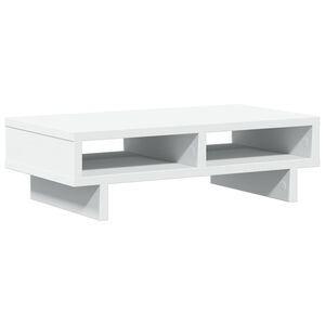 vidaXL Soporte de monitor cajones madera ingenier&iacute;a blanco 50x27x15 cm