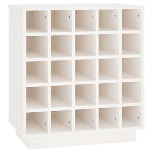 vidaXL Botellero de madera maciza de pino blanco 55,5x34x61 cm