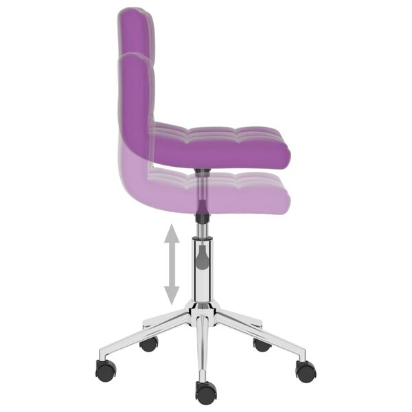 vidaXL Silla de comedor giratoria de cuero sint&eacute;tica morado
